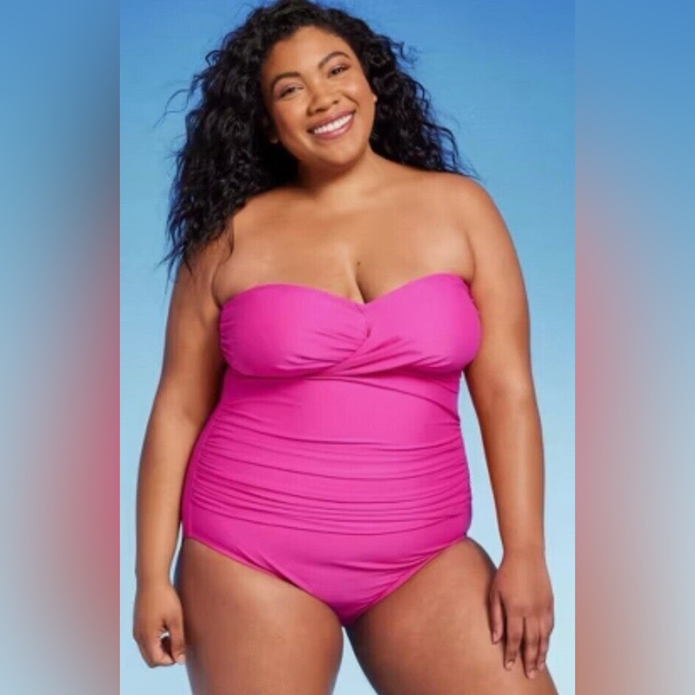 Pink Strapless Swimsuit